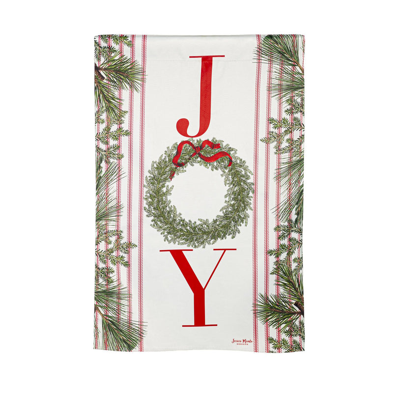 Evergreen Flag,Joy Wreath House Suede Flag,43x29x0.02 Inches