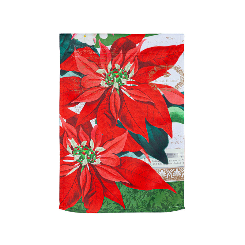 Evergreen Flag,Elegant Poinsettia Suede House Flag,28x0.02x44 Inches