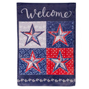 Red, White, and Blue Stars Suede House Flag,13s11307