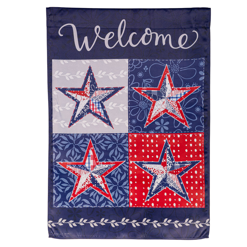 Evergreen Flag,Red, White, and Blue Stars Suede House Flag,29x0.02x43 Inches