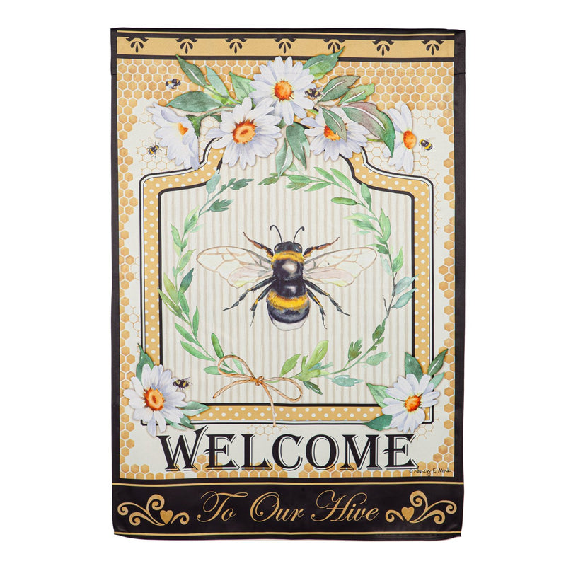 Evergreen Flag,Humble Bee Suede House Flag,0.02x29x43 Inches
