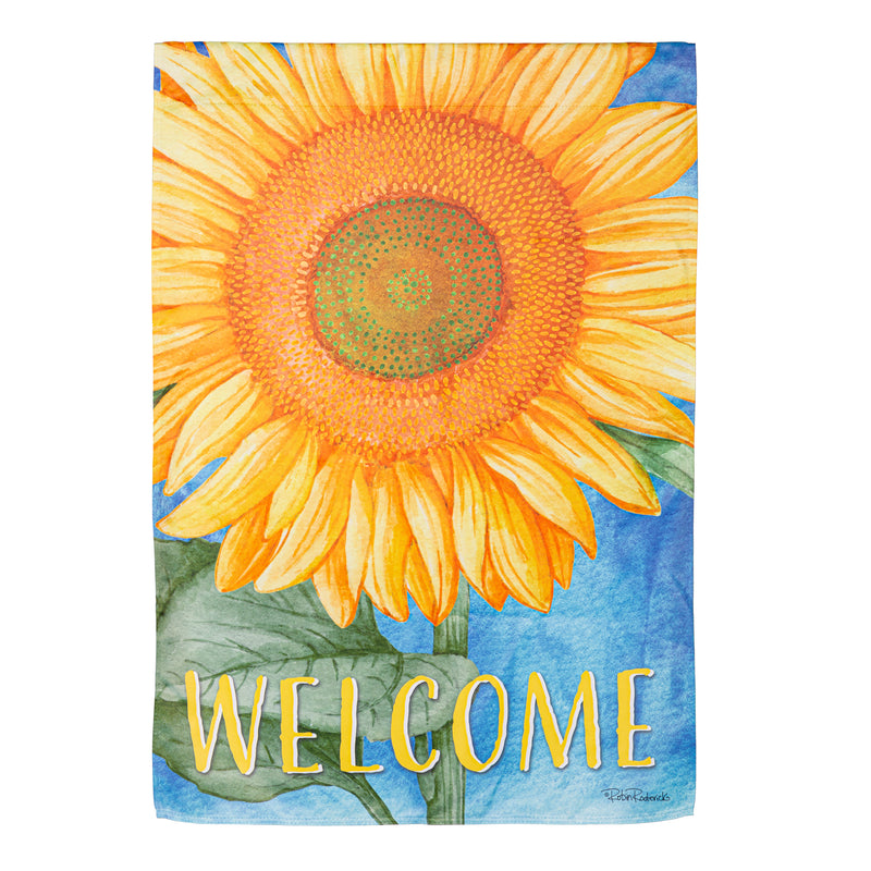 Evergreen Flag,Welcome Sunflower Suede House Flag,29x0.02x43 Inches
