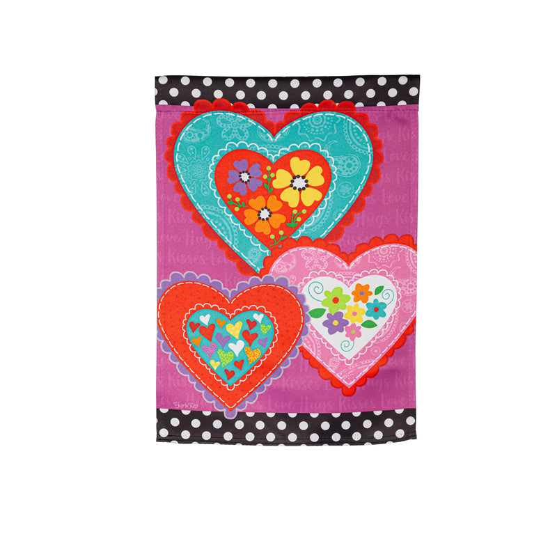 Evergreen Flag,Lovely Hearts Suede House Flag,0.2x29x43 Inches