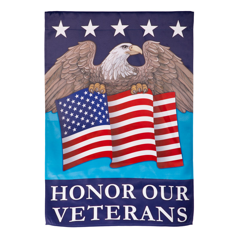 Evergreen Flag,Honor Our Veterans Suede House Flag,29x0.02x43 Inches