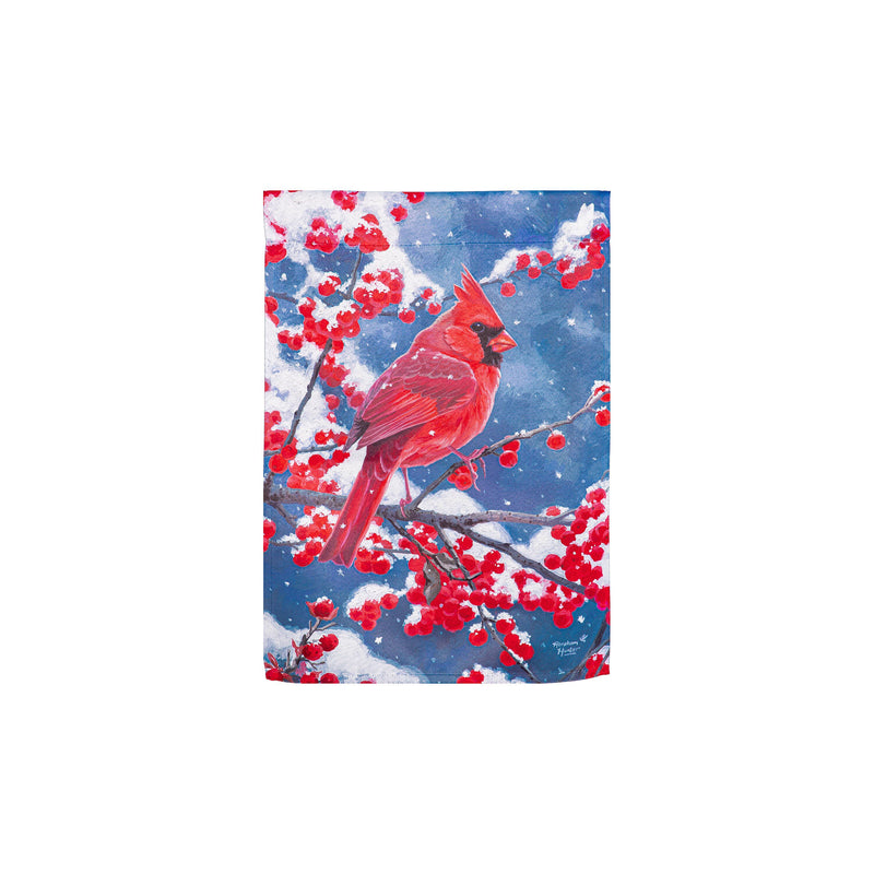 Evergreen Flag,Red Cardinal Suede House Flag,28x0.02x44 Inches