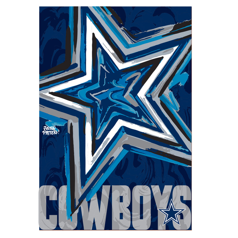 Evergreen Flag,Dallas Cowboys, Suede REG, Justin Patten Logo,29x43x0.2 Inches