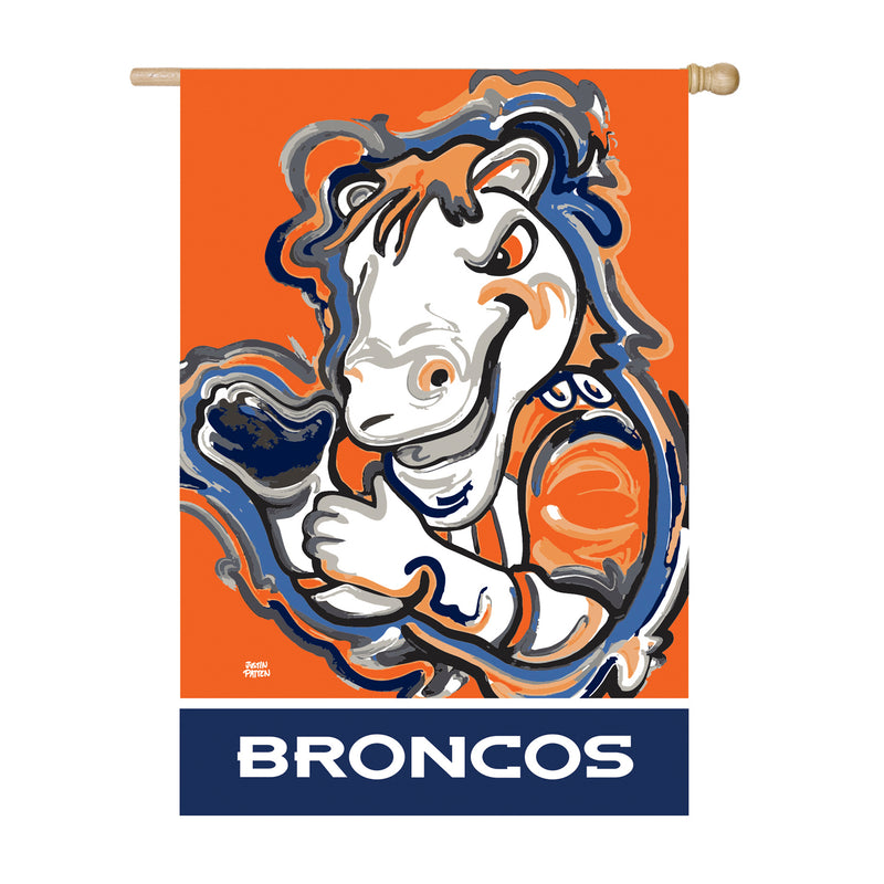 Evergreen Flag,Denver Broncos, Suede REG Justin Patten,29x0.2x43 Inches