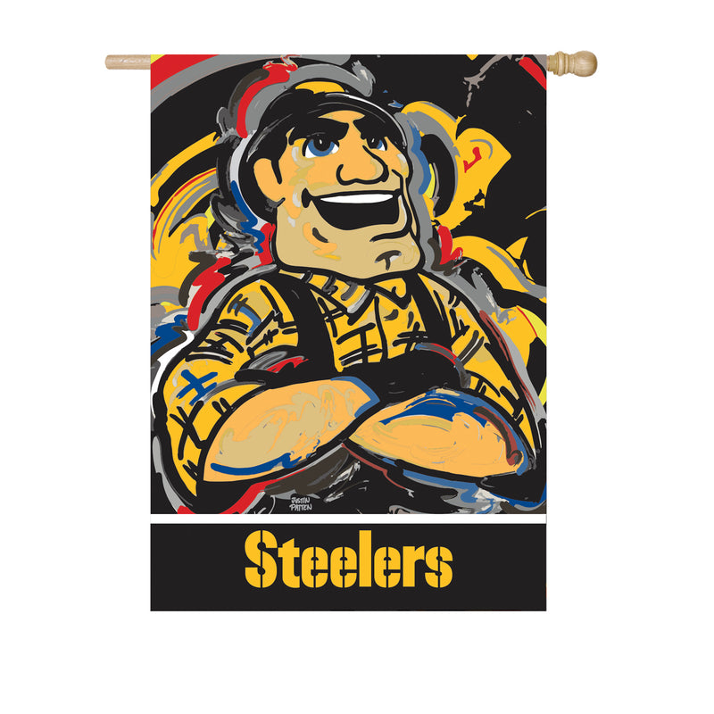 Evergreen Flag,Pittsburgh Steelers, Suede REG Justin Patten,29x0.2x43 Inches