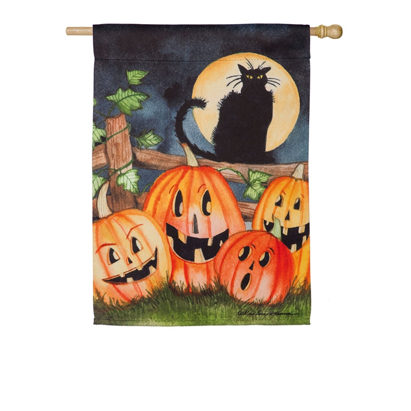 Evergreen Flag,Haunting Halloween Night House Suede Flag,29x43x0.2 Inches