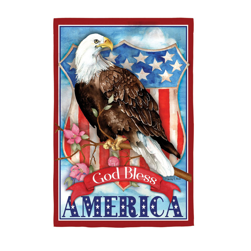 Evergreen Flag,God Bless America Eagle House Suede Flag,43x29x0.02 Inches