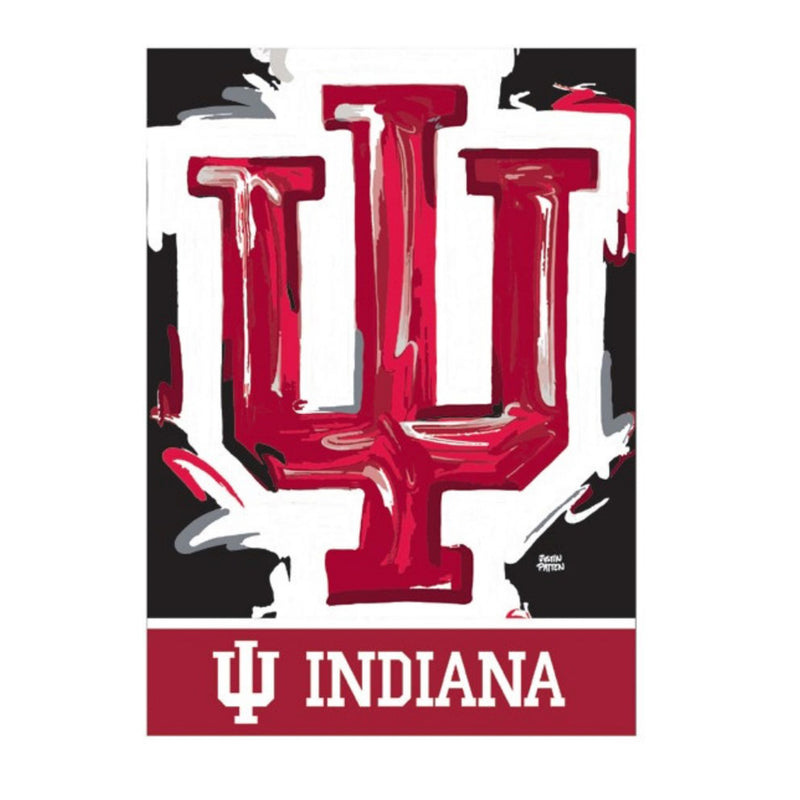 Evergreen Flag,Indiana University, Suede REG, Justin Patten Logo,29x0.2x43 Inches