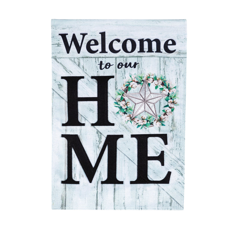 Country Star HOME House Burlap Flag,13b9685
