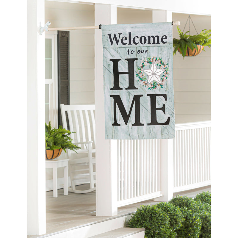 Country Star HOME House Burlap Flag,13b9685