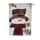 Smiling Snowman House Textured Suede Flag,13es8595
