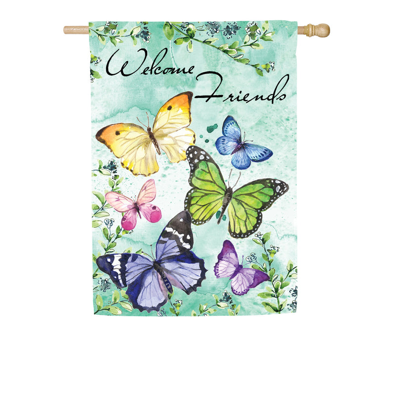 Butterfly Friends House Textured Suede Flag,13es8958