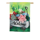Galvanized Wagon with Succulents House Linen Flag,13l8897bl