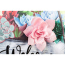 Galvanized Wagon with Succulents House Linen Flag,13l8897bl