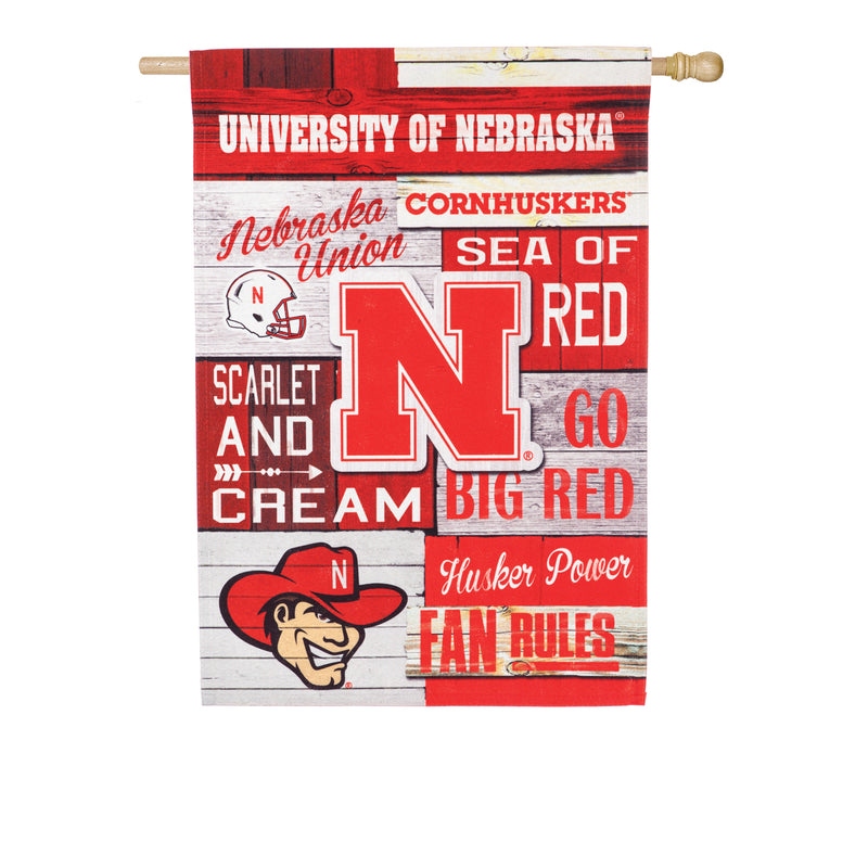 Evergreen University of Nebraska, Linen Fan Rules REG, 44'' x 28'' inches