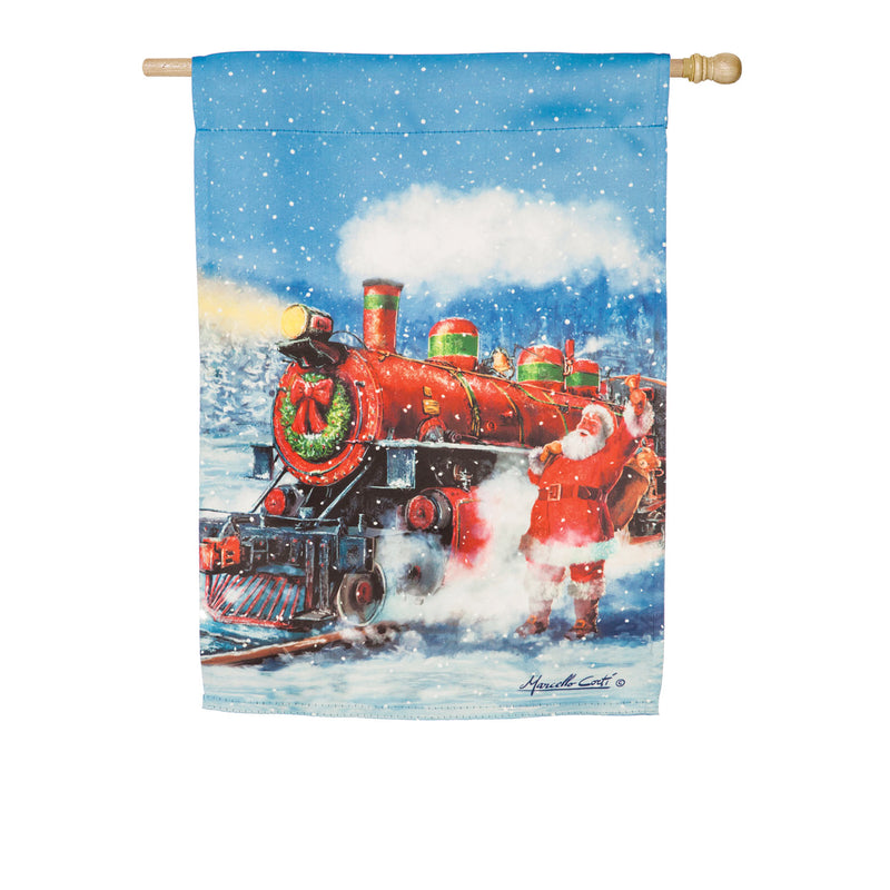 Evergreen Santa Express House Suede Flag, 43'' x 29'' inches