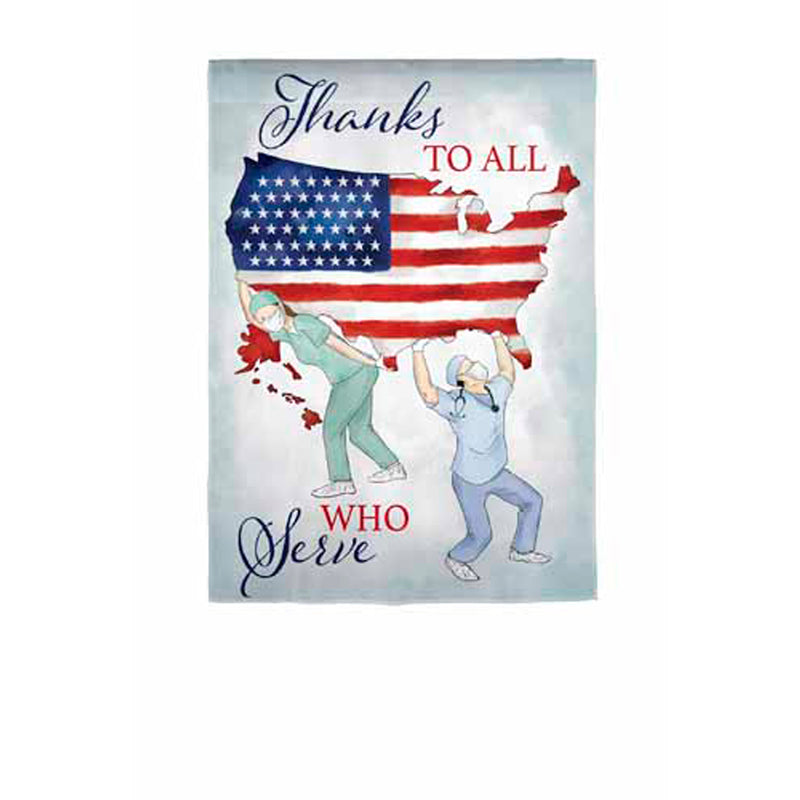 Thanks to All Who Serve House Suede Flag,13s9799