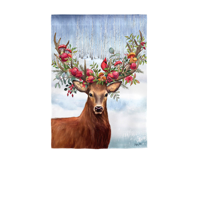 Woodland Deer Garden Satin Flag, 12.5"x18"inches