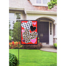 Patterned Hearts Garden Burlap Flag,14b10121