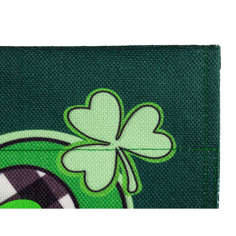 Shamrocks with Checks Garden Burlap Flag,14b10122