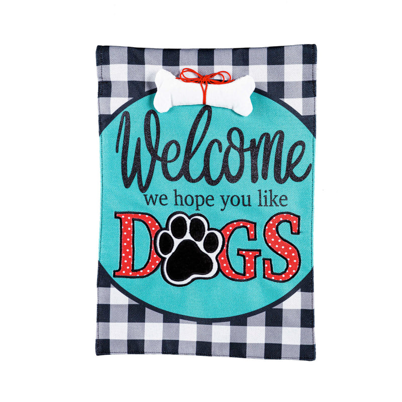 Evergreen Flag,Hope You Like Dogs Garden Burlap Flag,12.5x0.2x18 Inches