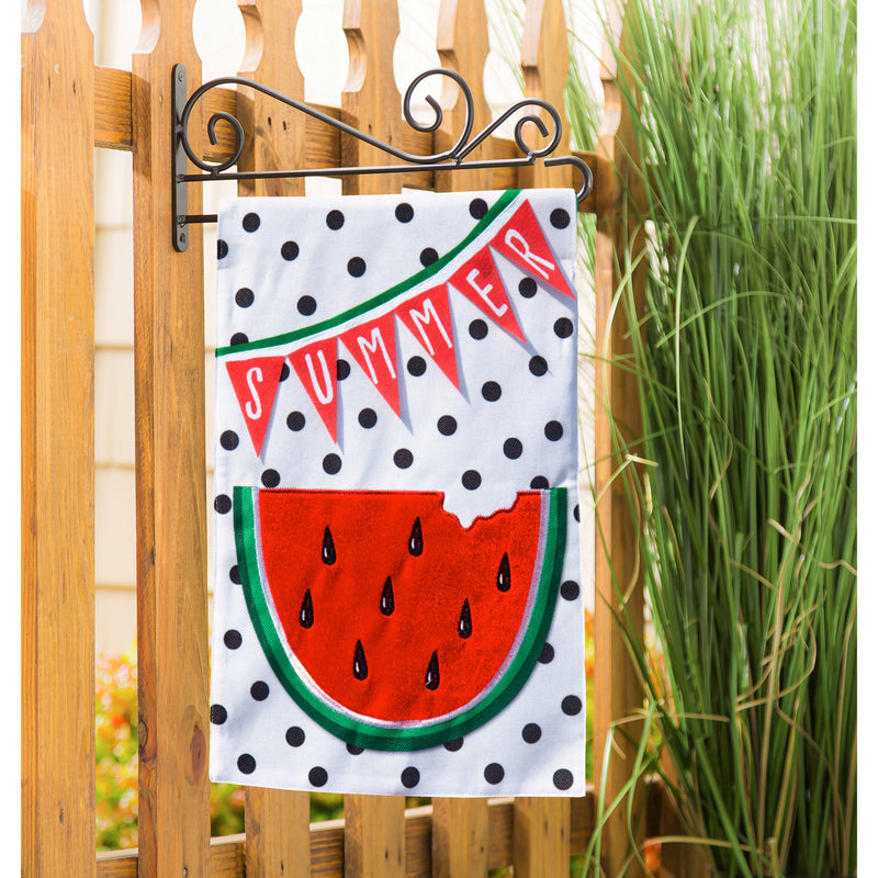 Evergreen Flag,Summer Watermelon Garden Burlap Flag,12.5x18x0.2 Inches