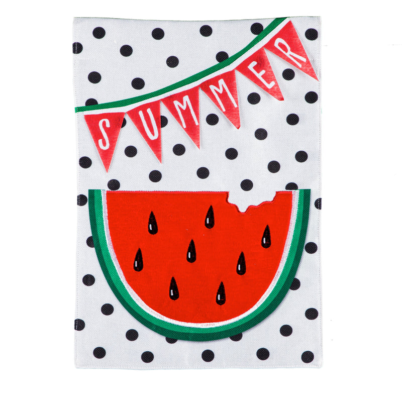 Evergreen Flag,Summer Watermelon Garden Burlap Flag,12.5x18x0.2 Inches