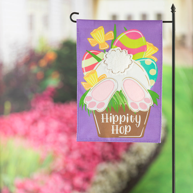 Evergreen Flag,Hip Hop Bunny Garden Burlap Flag,0.2x12.5x18 Inches