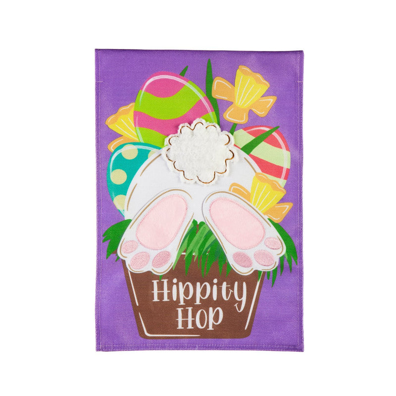 Evergreen Flag,Hip Hop Bunny Garden Burlap Flag,0.2x12.5x18 Inches