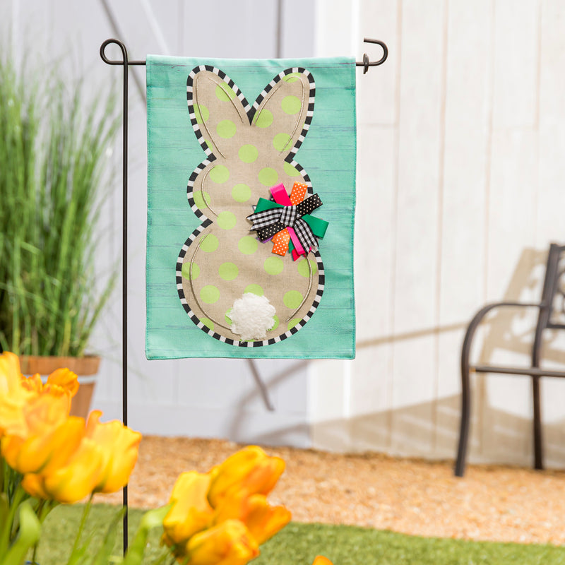 Evergreen Flag,Polka Dot Bunny Garden Burlap Flag,0.2x12.5x18 Inches