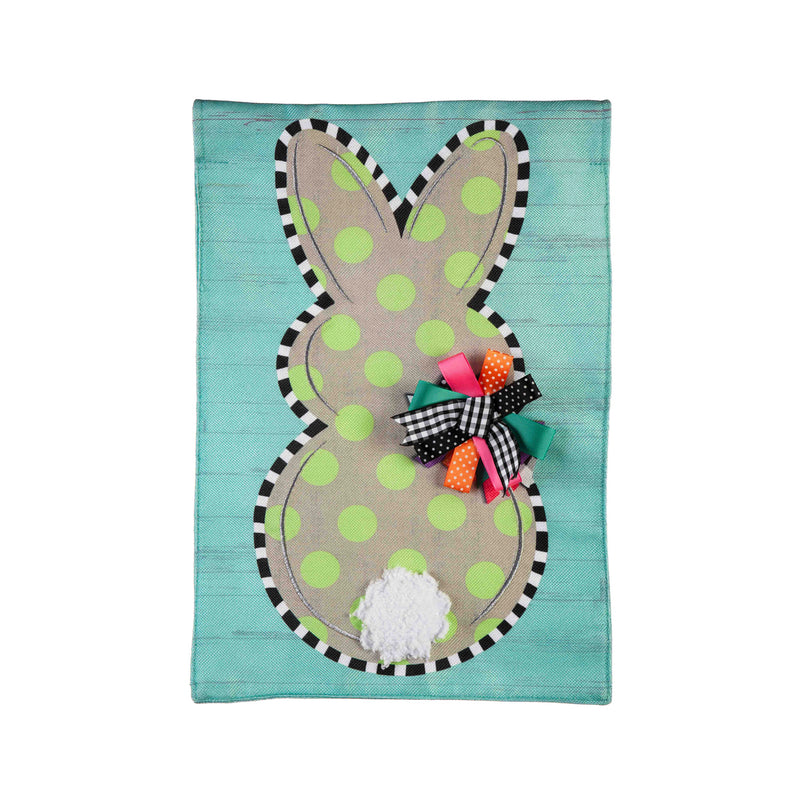 Evergreen Flag,Polka Dot Bunny Garden Burlap Flag,0.2x12.5x18 Inches