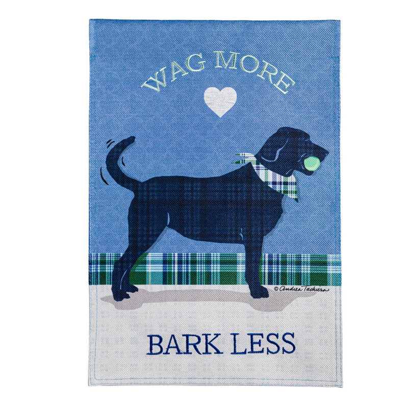 Evergreen Flag,Wag More, Bark Less Garden Burlap Flag,12.5x0.2x18 Inches