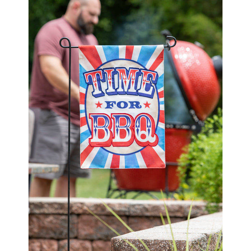 Evergreen Flag,Time for BBQ Garden Burlap Flag,12.5x0.2x18 Inches