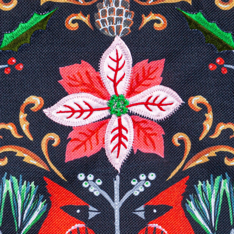 Evergreen Flag,Cardinal Damask Burlap Garden Flag,12.5x0.2x18 Inches