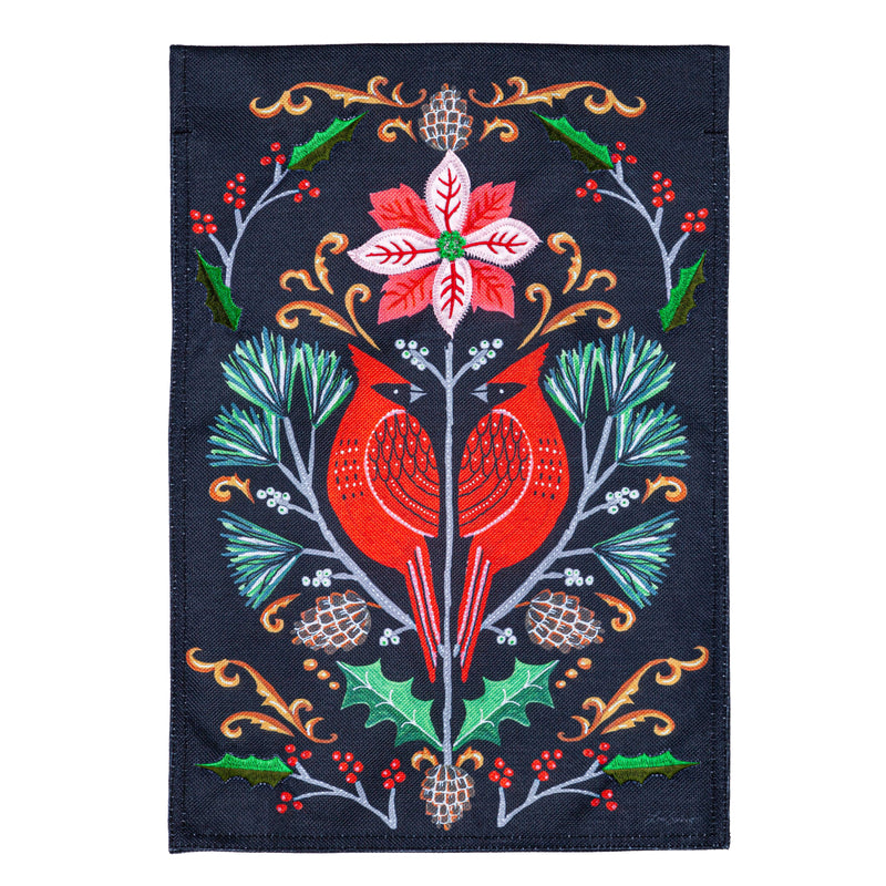 Cardinal Damask Burlap Garden Flag,14b11081