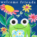 Welcome Friends Frog  Burlap Garden Flag,14b11753