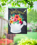 Watering Can Welcome Burlap Garden Flag,14b11756