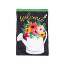 Watering Can Welcome Burlap Garden Flag,14b11756