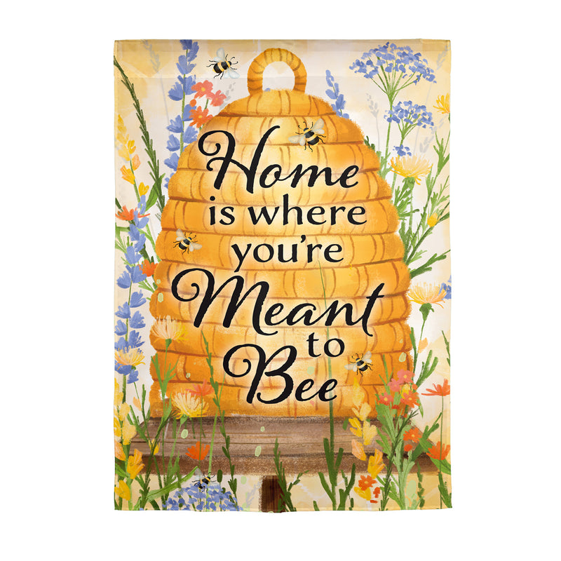 Evergreen Flag,Home is Where You AreMeant ToBee Burlap Garden Flag,12.5x0.2x18 Inches