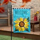 Welcome Friends Leopard Sunflower Burlap Garden Flag,14b11977