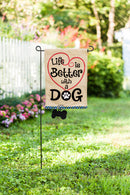 Life is Better with Dog Garden Burlap Flag,14b3728bl