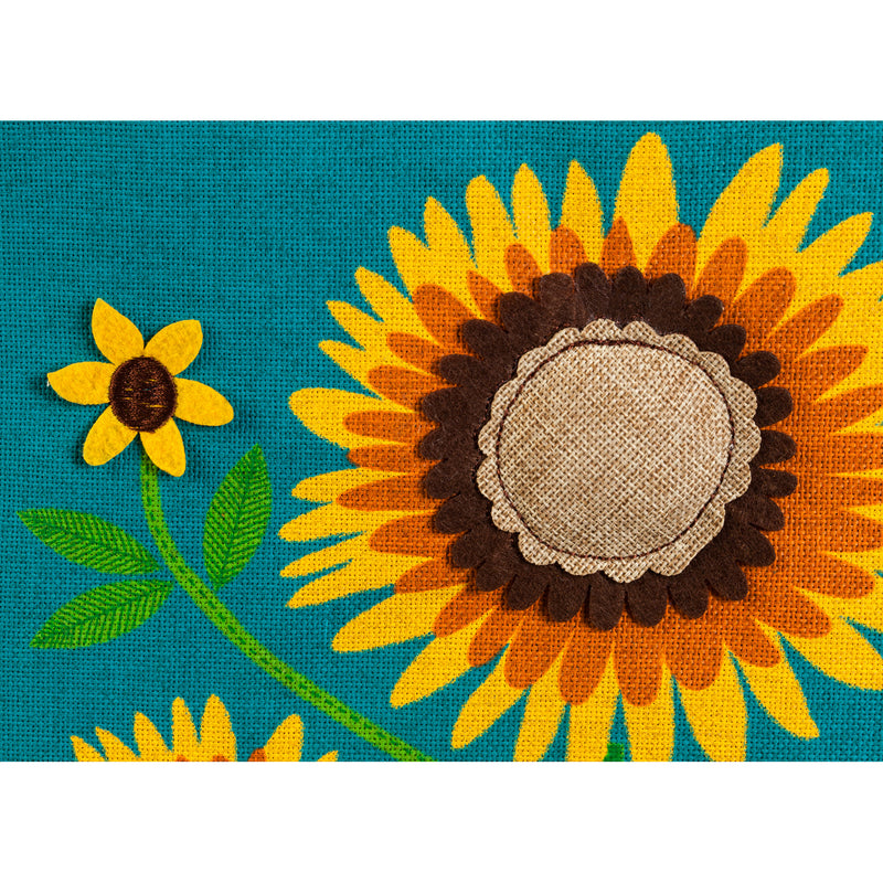 Evergreen Flag,Sunflower Welcome Garden Burlap Flag,12.5x0.19x18 Inches