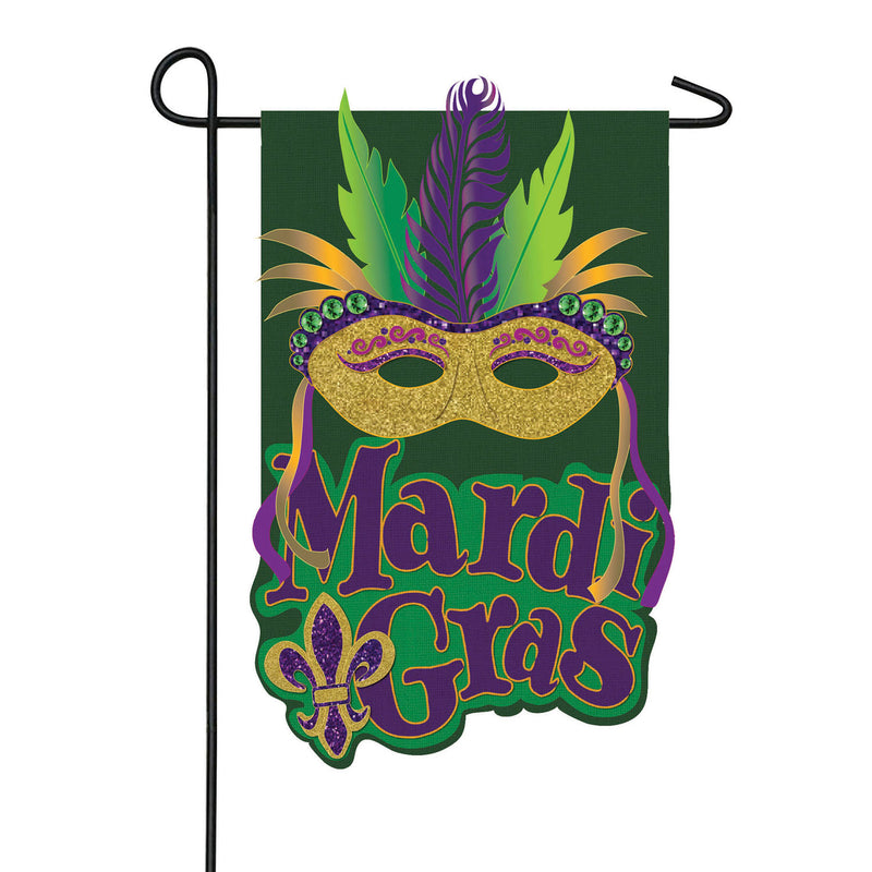 Evergreen Flag,Mardi Gras Mask Garden Burlap Flag,18x0.01x12.5 Inches