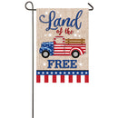 Patriotic Truck Garden Burlap Flag,14b8561