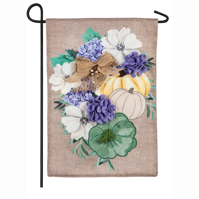 Evergreen Flag,Soft Autumn Floral Swag Garden Burlap Flag,12.5x0.03x18 Inches