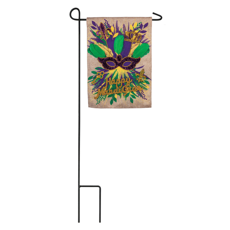 Evergreen Flag,Mardi Gras Swag Garden Burlap Flag,12.5x18x0.2 Inches