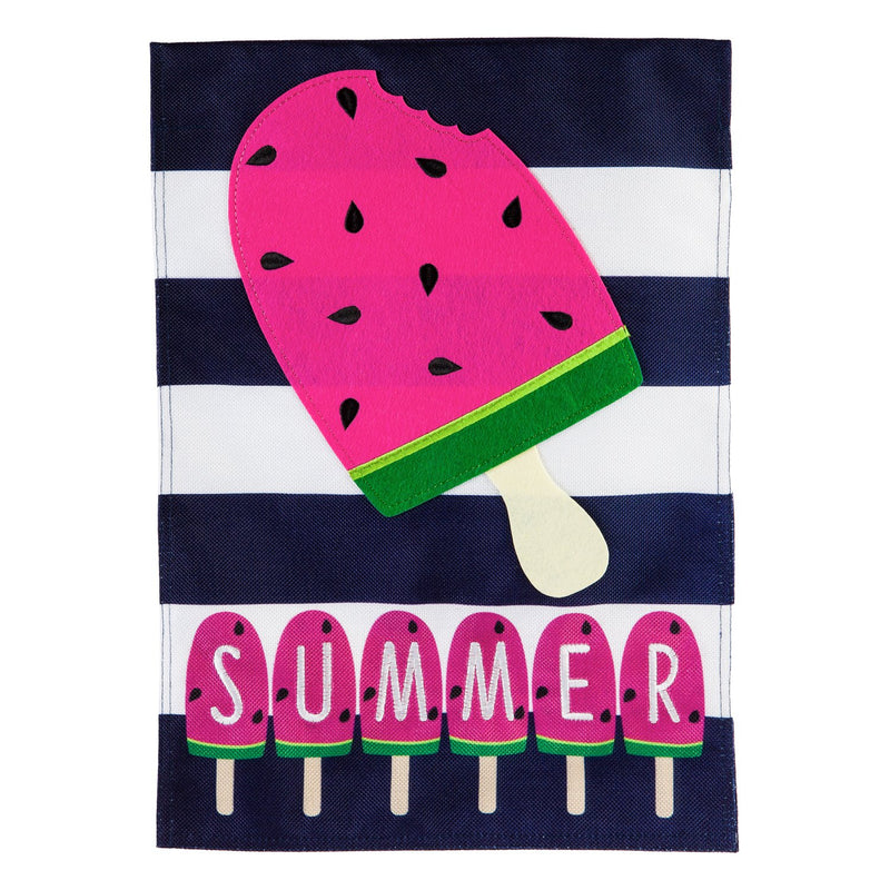 Evergreen Flag,Summer Melonsicle Garden Burlap Flag,18x12.5x0.2 Inches